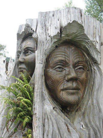 Faces in the wood