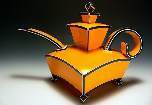 Unusual square teapot design